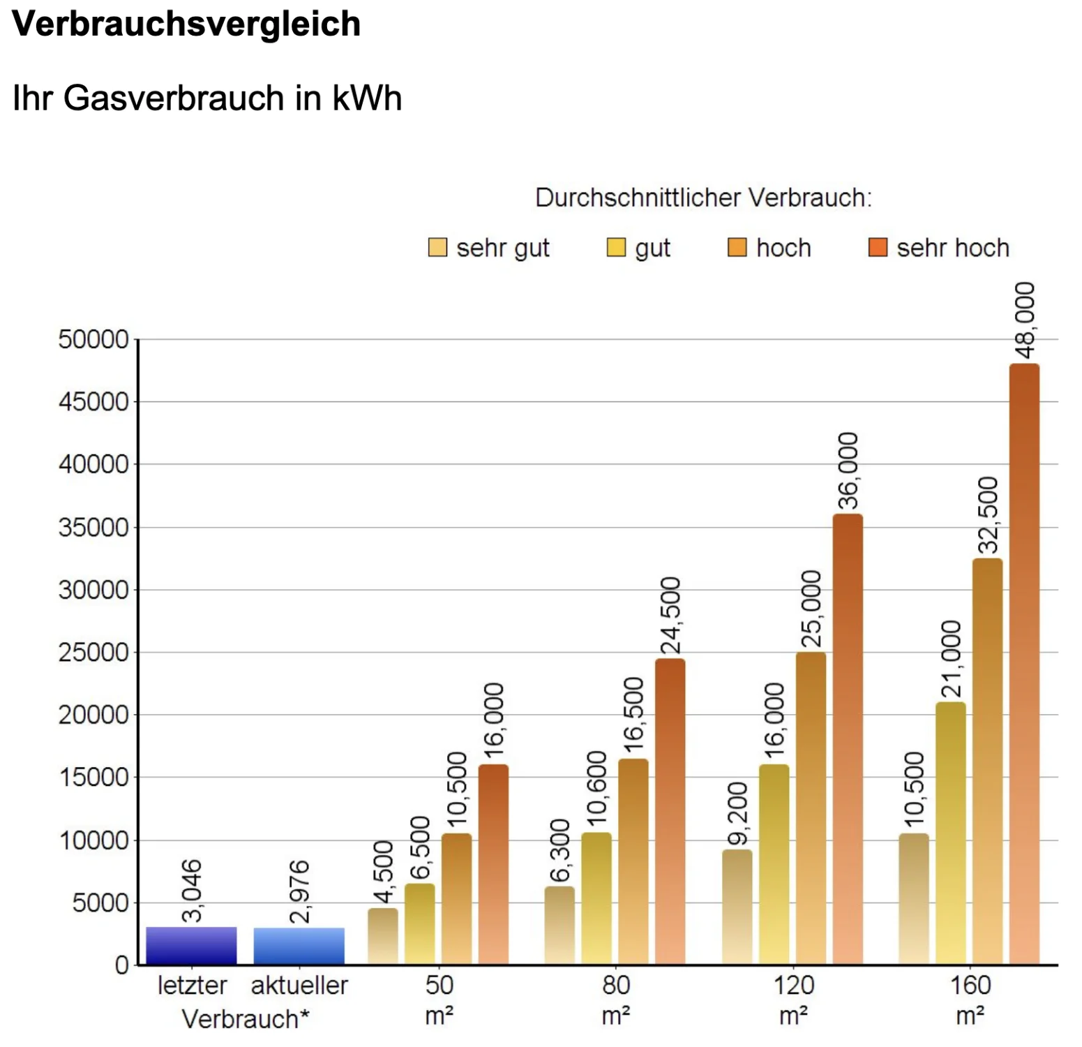 Auszug aus einer der Erdgas-Jahresabrechnungen